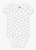 Baby girl's ecru peach print bodysuit CAPATRICIA / 22E1BFM1BOD001