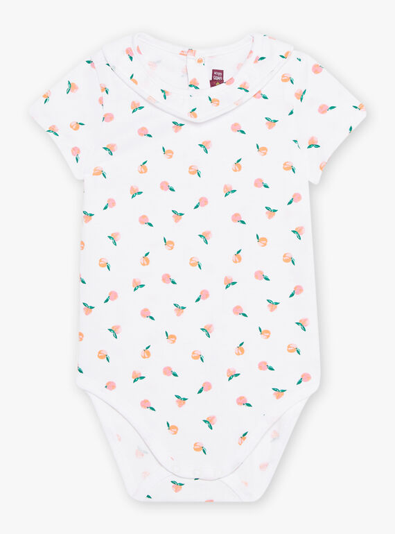 Baby girl's ecru peach print bodysuit CAPATRICIA / 22E1BFM1BOD001