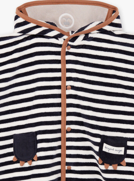 Baby boy's striped bath cape BEARNOLD / 21H5BG61CDB715