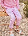 Pink check print leggings FLEVIETTE / 23E2PFS1LG001