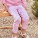 Pink check print leggings
