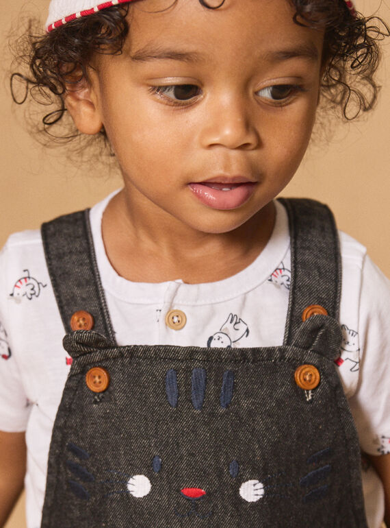 Black denim SHORT DUNGAREES MAJORAN / 25E1BGJ1SACK003