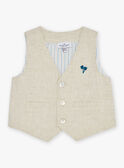 Beige linen sleeveless jacket FAEDOUARD / 23E1BGI1VSMA013
