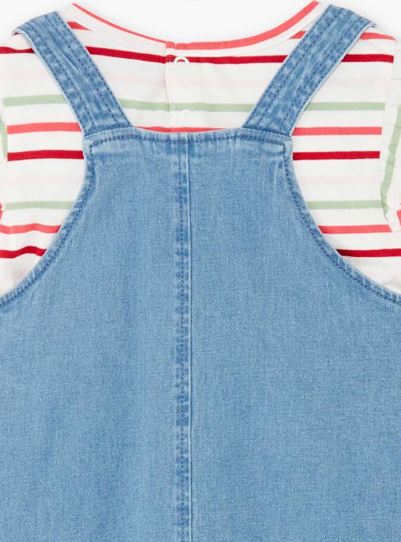 Striped dungarees dress and T-shirt set ZOCHUETTE / 21E2PFJ1ENSP269