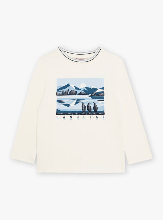 Ecru penguin t-shirt DUPINGAGE / 22H3PGY2TML001