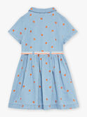 Blue short-sleeved dress with apple print GALIPETTE / 23H2PF71ROB005