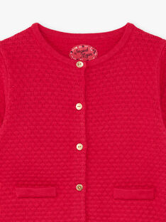 Girl's fuchsia knitted cardigan BRODIGETTE2 / 21H2PFB1CAR304