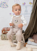 Beige overalls with fancy print baby boy BADARWIN / 21H1BG21SALA013