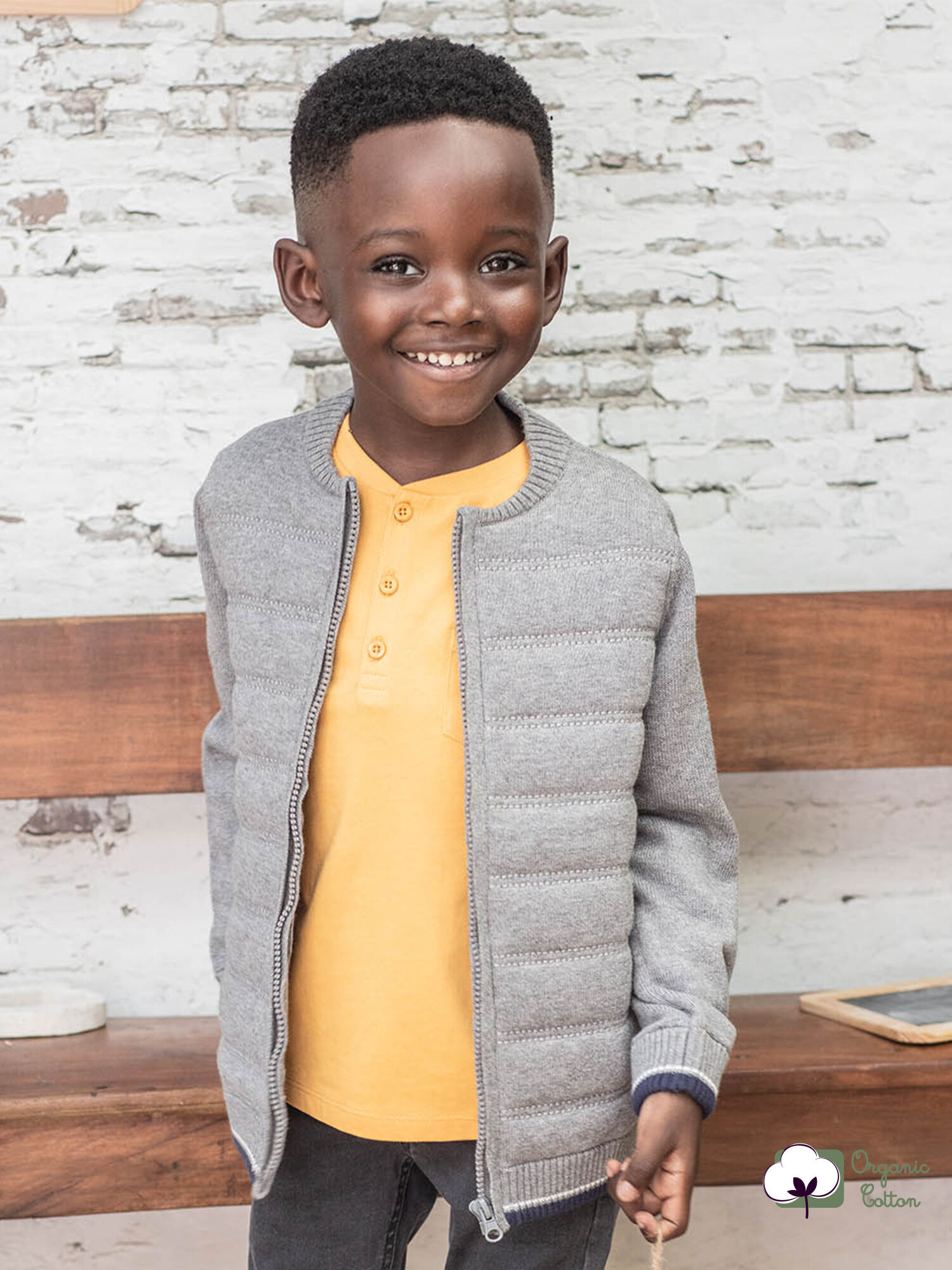 Grey on sale cardigan boys