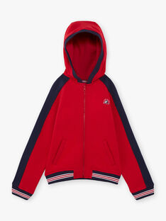 Baby boy's red and navy blue hoodie BAGE / 21H3PG11GIL050