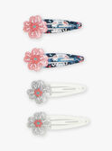 Set of 4 Floral Badge Barrettes DILATETE / 22H4PFC7BRTG618