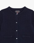 Navy blue fancy knit cardigan DRODIGETTE 1 / 22H2PFQ5CARC214