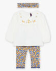 Off white blouse with leggings and floral headband 23E1BF81ENS001