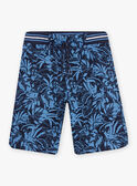 Child boy navy blue shorts with foliage print 22E3PGT3BER070