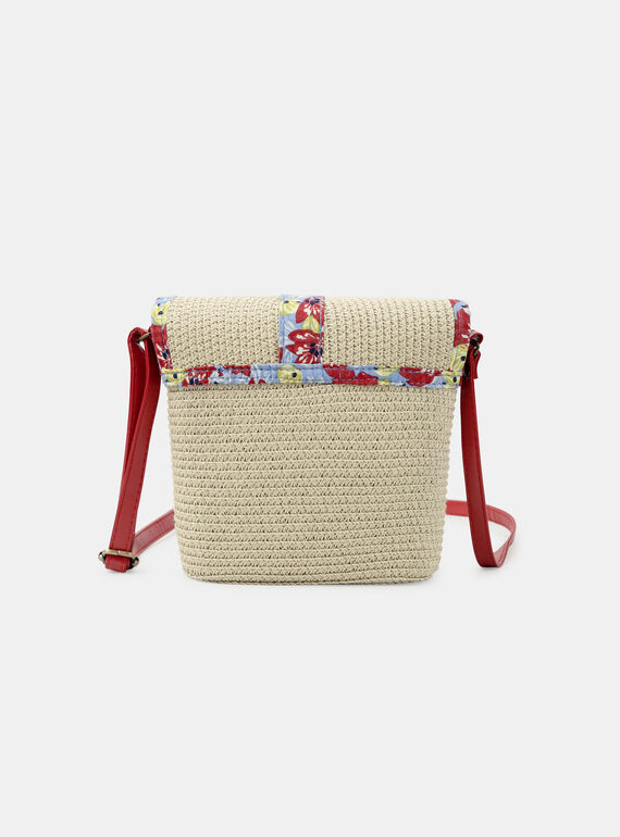 Straw bag with and imitation leather handle KLASAKETTE / 24E4PFN1BESI817