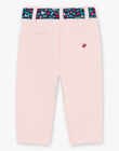 Baby girl pale pink pants and belt BAGARA / 21H1BF91PAND329