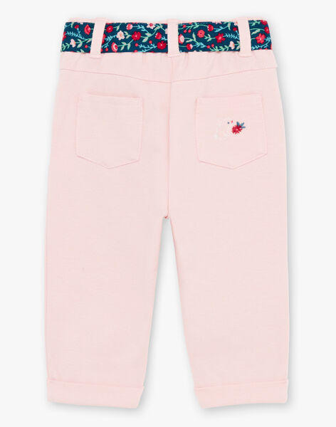 Baby girl pale pink pants and belt BAGARA / 21H1BF91PAND329