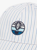 Beige and blue striped print cap FRECASAGE / 23E4PGI2CHA000