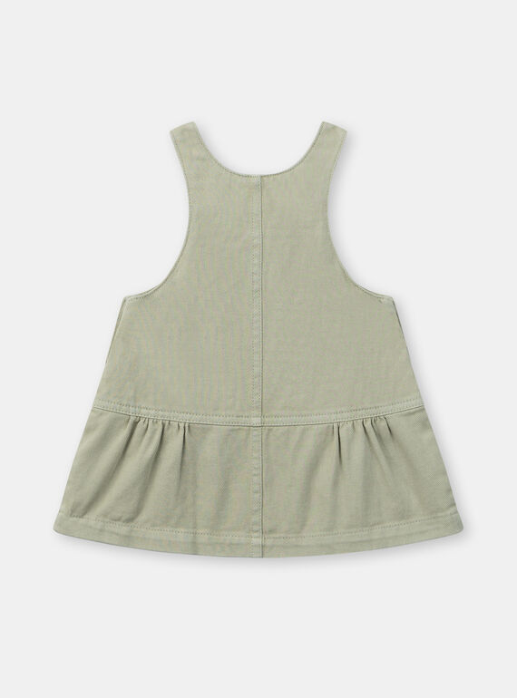 Embroidered clay-green chasuble dress KABERENICE / 24E1BF31CHSG600