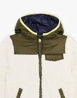 Reversible khaki hooded jacket DIVESTAGE / 22H3PGV3GIP604