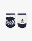 Baby boy's white striped socks with mouse pattern CYBART / 22E4BG11SOB000