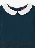 Long sleeve dress blue duck with claudine collar child girl BROCOLETTE3 / 21H2PFB1ROB714