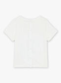 Ecru short sleeve t-shirt with beach and animal print FAVICTOR / 23E1BGQ1TMC001