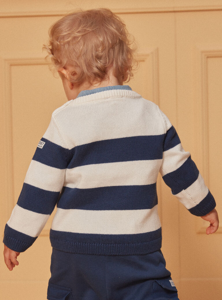 Blue and white striped sweater Blue and white striped sweater LADAEL / 24H1BGJ1PUL001