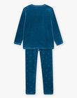 Blue velvet pyjamas with space animation DEFUSAGE / 22H5PG23PYJ210