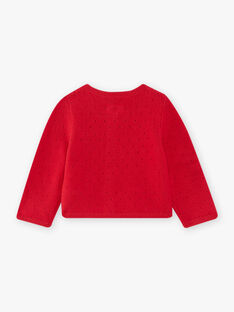 Baby girl red openwork cardigan CAFELICE / 22E1BF82CAR050