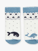 Ecru socks with orc jacquard, polka dots and hearts GAROSALIA / 23H4BFR1SOQ001
