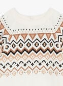 Ecru sweater dress with jacquard pattern GLIJAETTE / 23H2PFR3ROB001