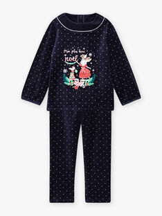 Child girl Christmas Polka Dot Velvet Pajamas BEBLUETTE / 21H5PFI1PYJ622