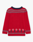 Red Christmas sweater with tiger design DOPULAGE / 22H3PG91PULF528