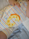 Baby boy's ecru striped romper CEILAN / 22E5BG53GRE001