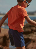 Orange and navy blue jersey T-shirt and shorts FRUPLAGE2 / 23E3PGU2ENS402