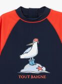 UV protection+50 swim t-shirt with seagull motif KLUTAGE / 24E4PGG1TUVC234