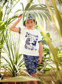 Child boy blue shorts with foliage print CIPOPAGE / 22E3PGK2BERC211