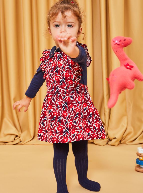 Velvet chasuble dress with floral print DAOLIVE / 22H1BFX1CHS001