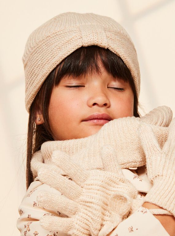 Beige knit cap FRABONETTE / 23E4PF51BON808