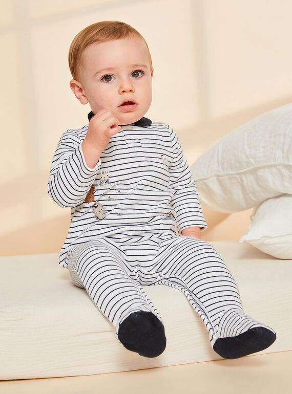 Off white striped sleep suit FEDIDI / 23E5BG22GRE001