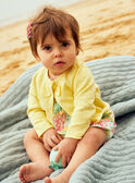 Baby girl pastel yellow bow and polka dot animation cardigan CASABINE / 22E1BFN1CARB115