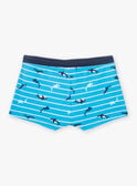 Blue striped swim trunks with orca, shark and whale print KLUMUAGE / 24E4PGG2MAI216