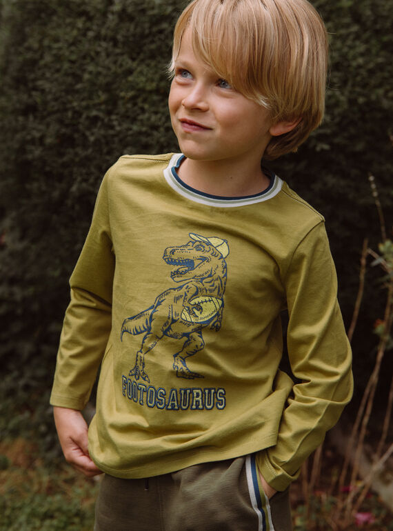 Mustard yellow T-shirt with dinosaur motif GEMATCHAGE / 23H3PG82TMLG630