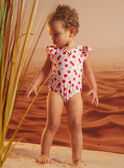 Pink one-piece swimsuit with cherry print KITERESE / 24E4BFG3MAID329