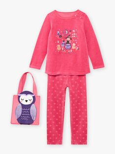Pink phosphorescent pyjama set with Halloween motif and matching bag, child girl BEBOUETTE / 21H5PFH1PYJD331
