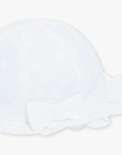 Baby girl's white hat with flower embroidery CAJEANNE / 22E4BFH2CHA001