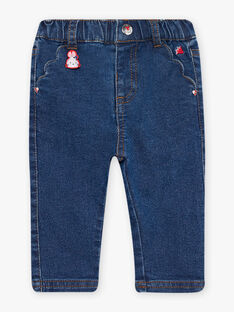 Baby girl embroidered jeans CAFIBY / 22E1BF81JEAP269