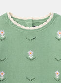 Green knitted sweater with floral embroidery KAPULETTE / 24E2PF31PULG606