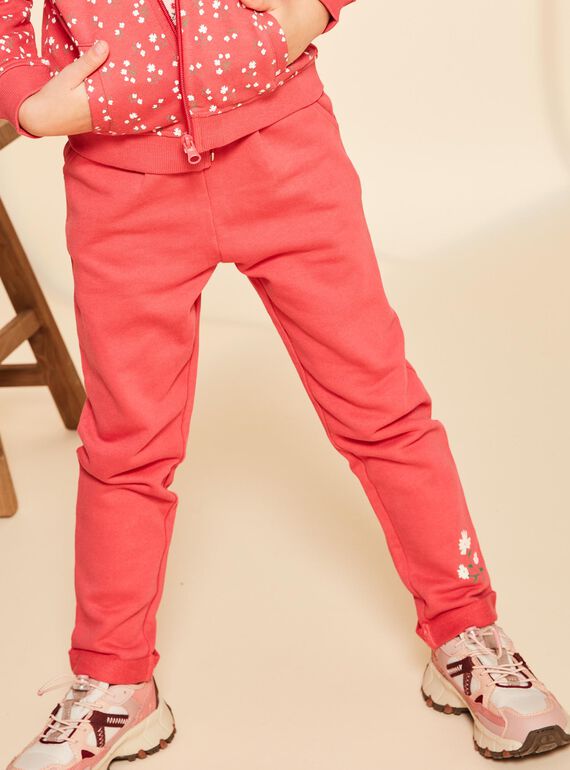 Red jogging with flower print FRIPETTE / 23E2PFJ1JGBF507